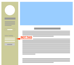 Form tucked away in sidebar